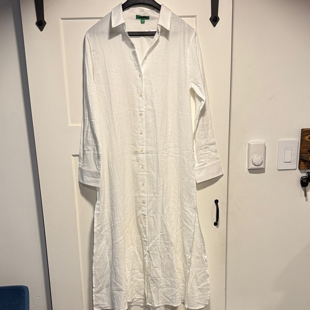 J.crew White Button-Down Shirt Dress